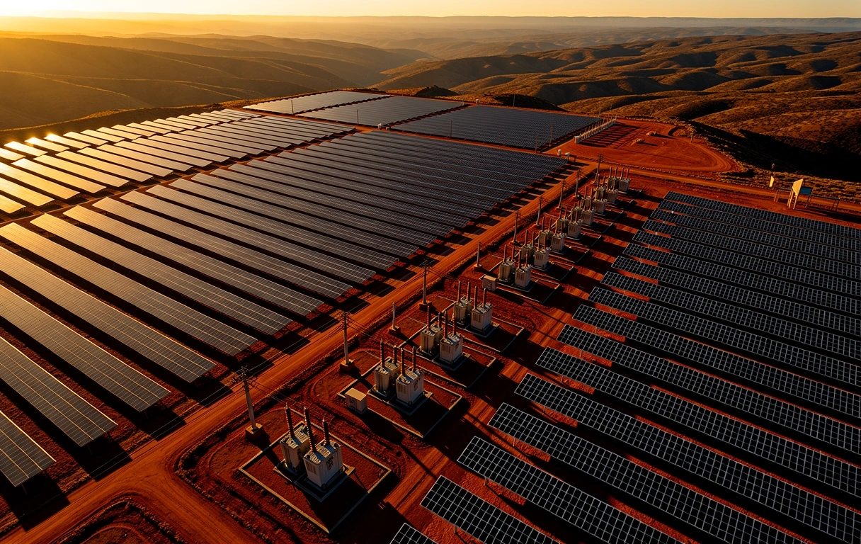 Infrastructure Smart Grid au lever du soleil
